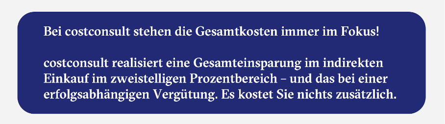 Kostenoptimierung mit costconsult